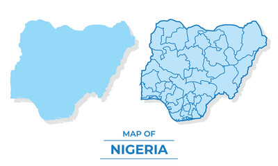 Obraz premium Vector Nigeria map set simple flat and outline style illustration