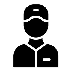 delivery man glyph icon