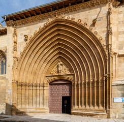Aranda de Duero, Spain - October 12, 2023: buildings of the historic center of the city of Aranda...