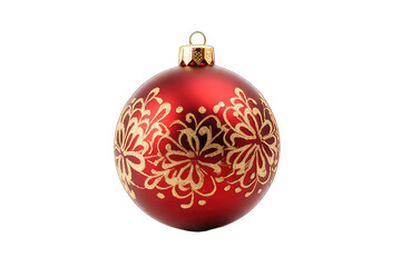 red christmas ball isolated on transparent background