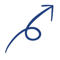 Blue Arrow Line Upward Curved Arrow Sketch Arrow Line Element