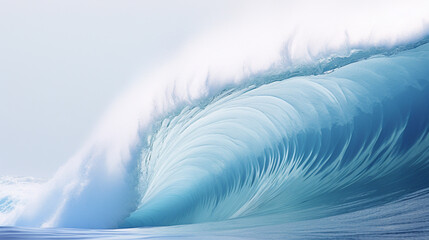 a large wave in the blue ocean