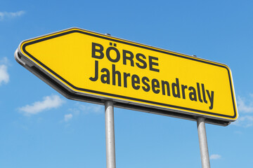 Symbolbild Wegweiser; Börse, Jahresendrally