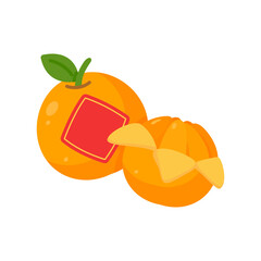 Mandarin oranges covered with red paper to welcome the Chinese New Year.