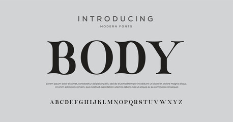 BODY  modern urban alphabet fonts. Typography sport, technology, fashion, digital, future creative logo font. vector illustration