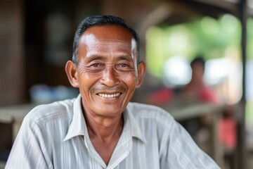 Obraz premium an indonesia middle age man smile at camera