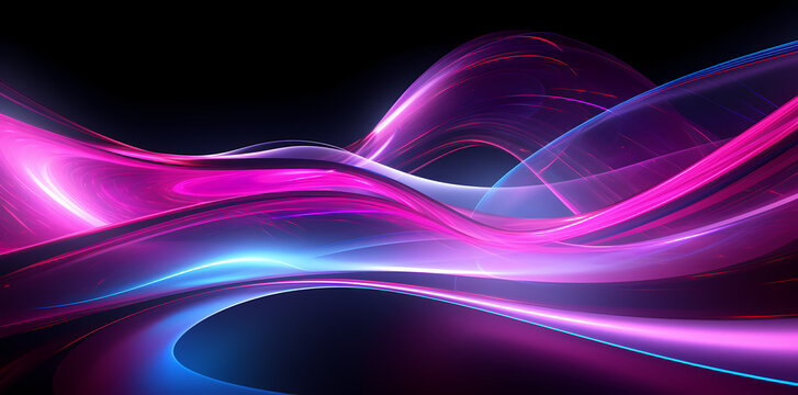 neon light backgrounds black and purple rays and glows, in the style of light pink and turquoise, perspective-bending graffiti, abstraction-création, colorful curves, rendered in cinema4d