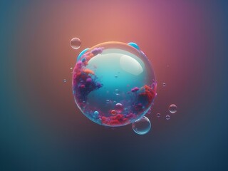 bubble with plants, blank background, for design, isolated