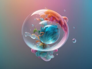 bubble with splash, blank background, for design, isolated