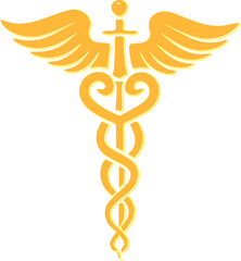 Caduceus medical symbol or sign vector svg