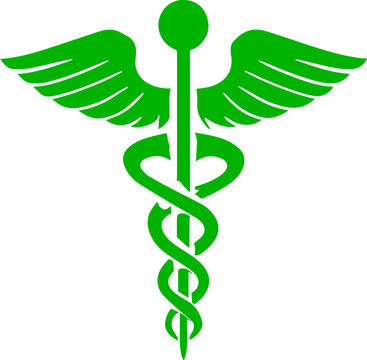 Caduceus medical symbol or sign vector svg