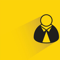 businessman user with shadow on yellow background