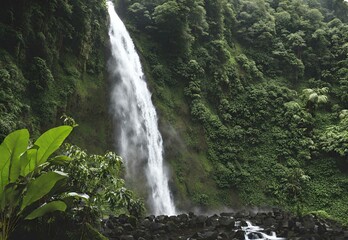 Obraz premium Chasing Waterfalls: Costa Rica's La Fortuna Cascade.