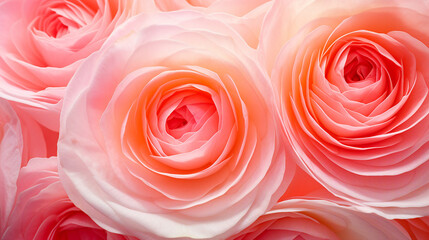 rose ranunculus flower petals closeup in vibrant pink bloom