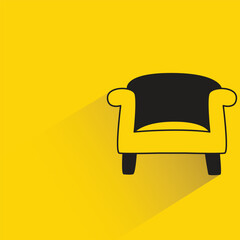 sofa with shadow on yellow background