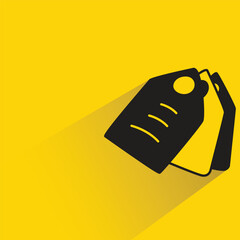 price tag with shadow on yellow background