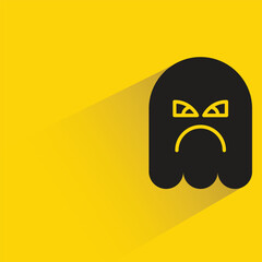 ghost with shadow on yellow background
