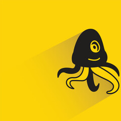 octopus with shadow on yellow background