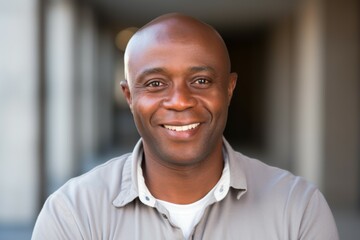 Fototapeta premium An african man middle-age smile at camera