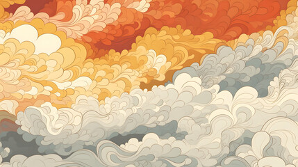 abstract background with colored clouds