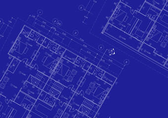 Obraz premium Floor plan designed building on the drawing.