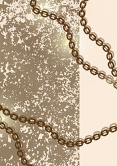 Metal chain made of gold. Realistic seamless wavy chains. Template for your design. Vector