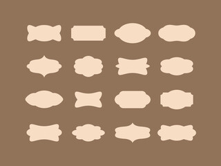 Set of vintage labels, frames. Decorative design elements. Vector illustration. 