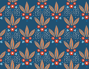Fototapeta premium Beautiful Bohemian chic seamless pattern Hand drawn Floral and Botanical pattern
