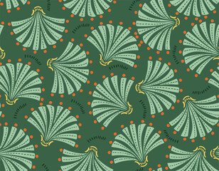Modern leaves Abstract plant leaf art seamless pattern vector illustration