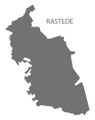 Rastede German city map grey illustration silhouette shape