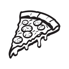 hand drawn illustration of pizza