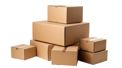 Cardboard boxs on transparent background PNG