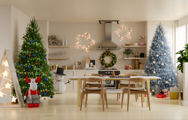 kitchen decorated for christmas,Interior design,Christmas and New Year decorate