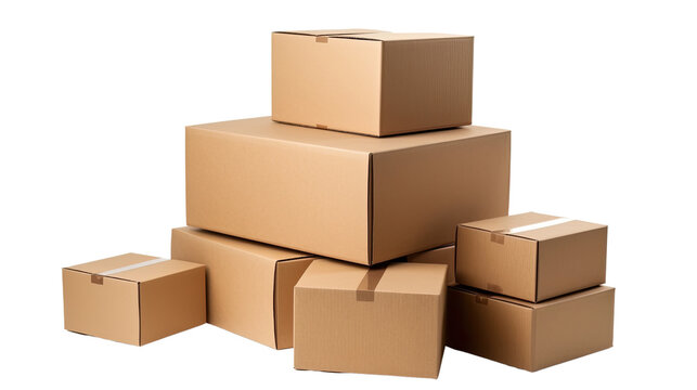 Cardboard boxs on transparent background PNG