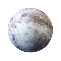 Mercury with Gray Surface Isolated on Transparent or White Background, PNG