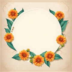 Obraz premium frame with flowers Generative AI