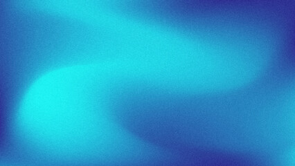 4K Grainy blue wave background with noise. Light blue liquid gradient background with rough texture.