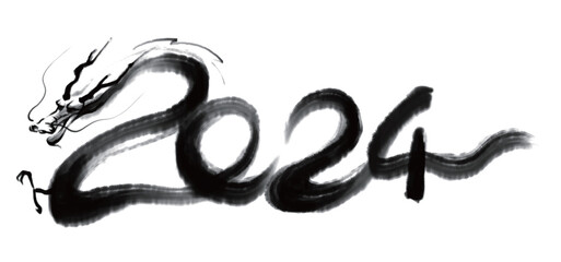 2024 new year. Chinese dragon new year. - obrazy, fototapety, plakaty