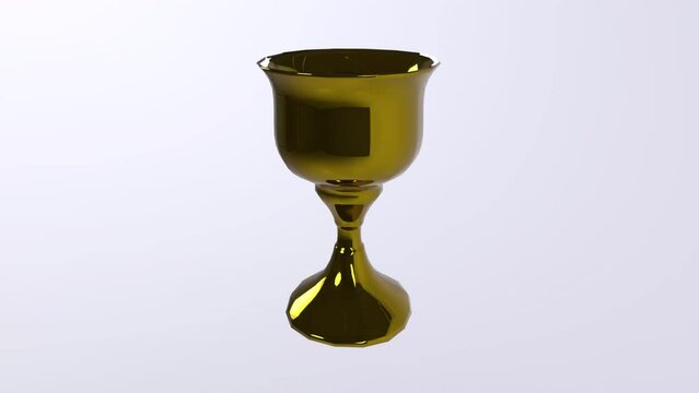 Golden goblet isolated on white background