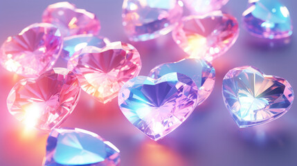 Fototapeta premium Crystal colorful hearts