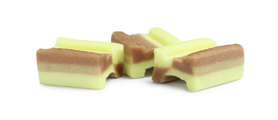 Tasty colorful bubble gums isolated on white