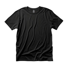 Black T-shirt Mockup Isolated on Transparent or White Background, PNG