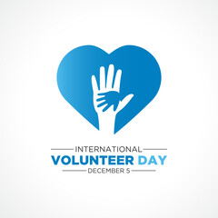 International volunteer day is observed every year on the 5th december . Vector template for banner, greeting card, poster with background. Vector illustration.