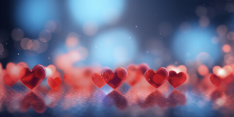 Bokeh heart background. Valentine's day concept.