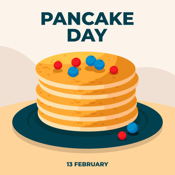 Happy Pancake Day. The Day of United Kingdom Pancake Day illustration vector background. Vector eps 10