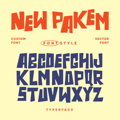 Obraz premium Retro vintage custom font style typerface alphabet vector display poster, t shirt editable