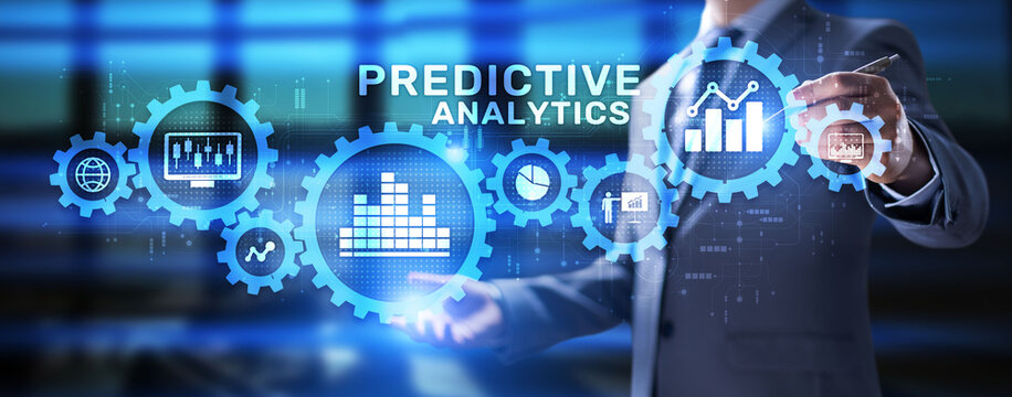 Predictive analytics business intelligence technology concept on screen.