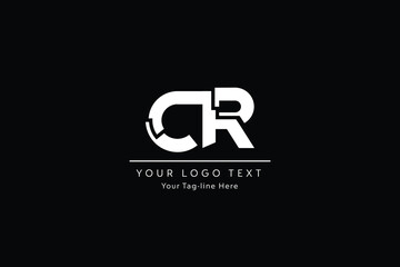Creative letter CR typographic minimal logo