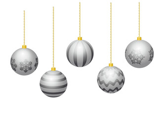 シルバーのクリスマスオーナメント