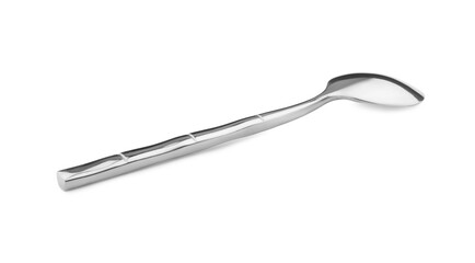 One new shiny spoon isolated on white